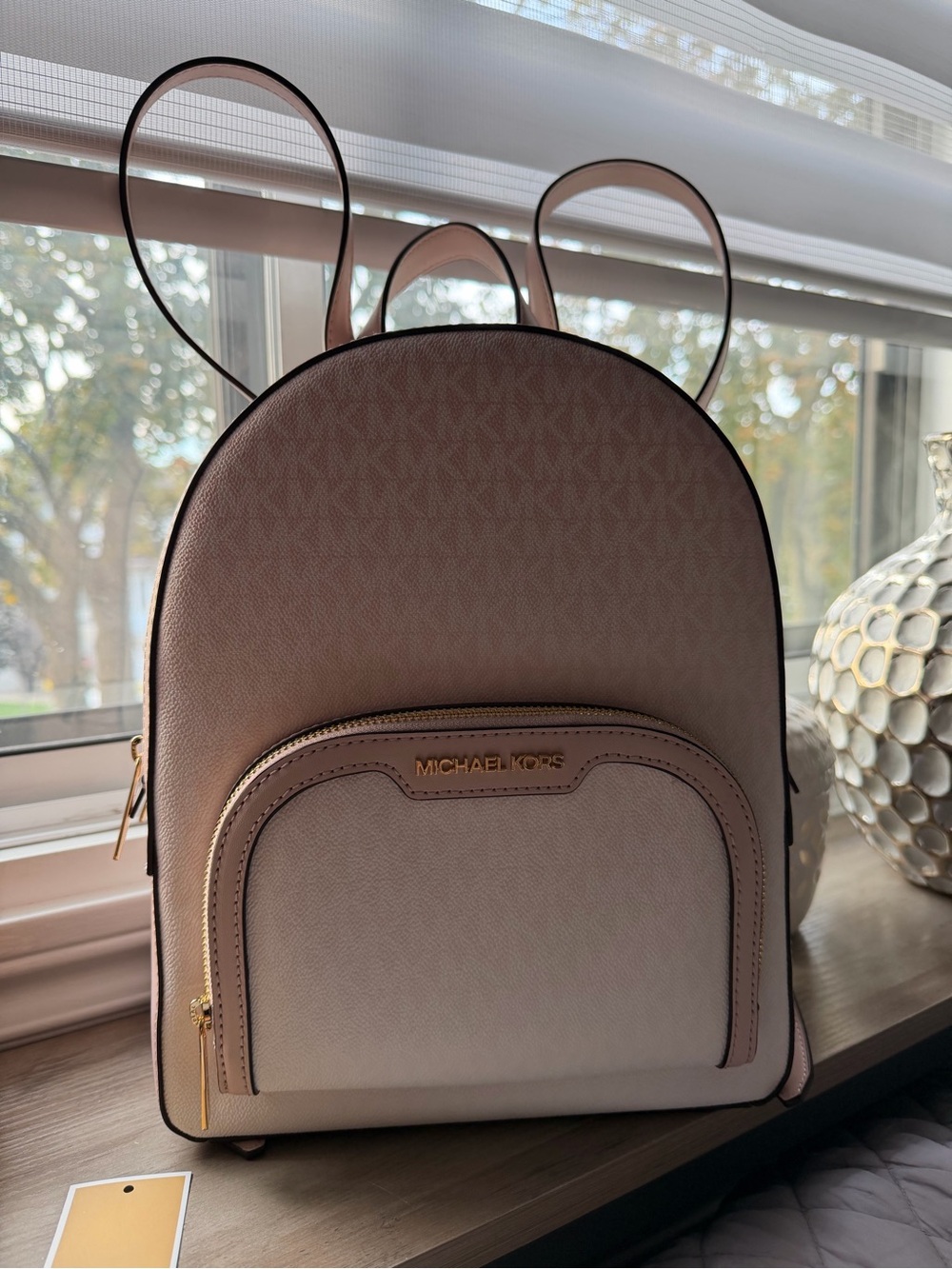Michael Kors Blush Pink Signature Saffiano Leather Backpack